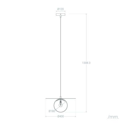 Abruzzo Rotonde lampa wisząca 1x40 W czarna ABR-LWO-RTO-E14