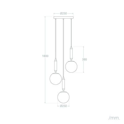 Abruzzo Palazzo lampa wisząca 3x20 W złota ABR-LWPAL-3XE27