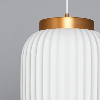 Abruzzo Porcellado lampa wisząca 1x40W biały/złoty ABR-LWPP-E14
