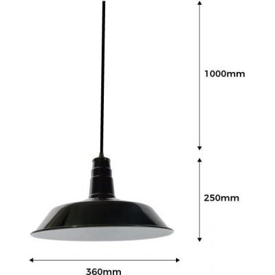 Abruzzo Retro lampa wisząca 1x20 W biała-czarna ABR-LWRG-B