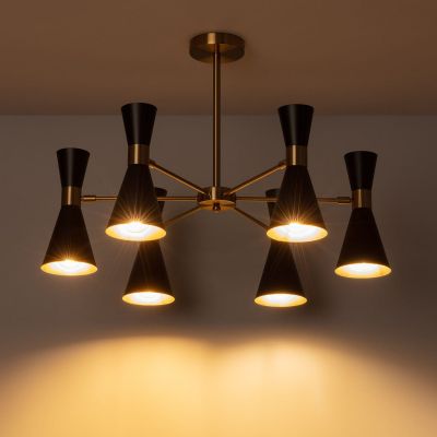 Abruzzo Salvatore lampa podsufitowa 6x40 W czarna-złota ABR-LWS-6XE27