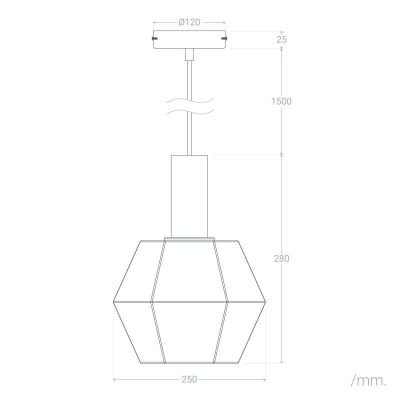 Abruzzo Baciata lampa wisząca 1x60 W bursztynowa ABR-LWS-A-BAC