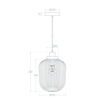Abruzzo Niko lampa wisząca 1x20 W przydymiona ABR-LWS-C-NIK
