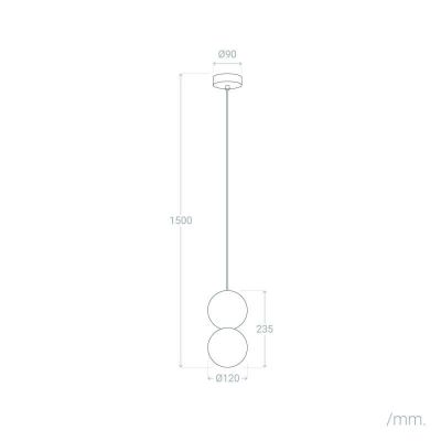 Abruzzo Duo lampa wisząca 1x15 W biała ABR-LWSM-DIZZ3