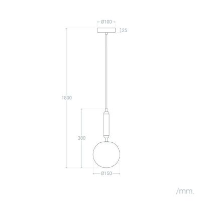 Abruzzo Sigma lampa wisząca 1x20 W złota ABR-LWSO-15S