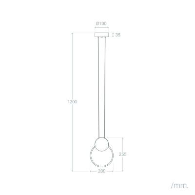 Abruzzo Totti lampa wisząca 1x10 W czarna ABR-LWTIT-C