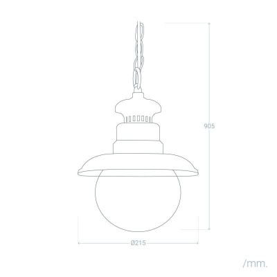 Abruzzo Castelo lampa wisząca 1x40 W czarna ABR-LWZ-IP44-CAST