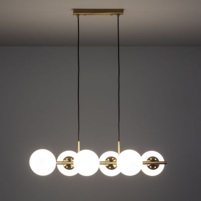 Abruzzo Conte lampa wisząca 6x20 W złota-mleczna ABR-LWZC-6XE27