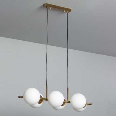 Abruzzo Conte lampa wisząca 6x20 W złota-mleczna ABR-LWZC-6XE27