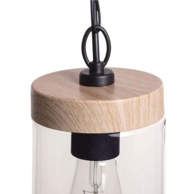 Abruzzo Finto lampa wisząca 1x28 W drewno ABR-LWZIP44-D