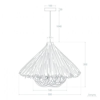 Abruzzo Boho lampa wisząca 1x40 W drewno ABR-NLW32-BH-E27