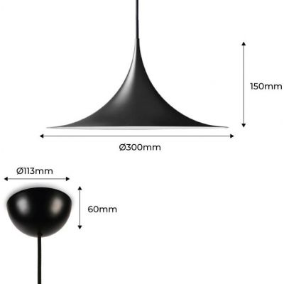 Abruzzo Oslo lampa wisząca 1x20 W czarna ABR-OSLO-B