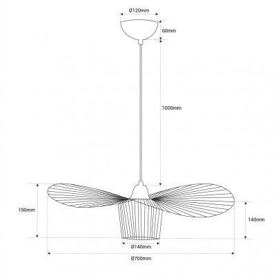 Abruzzo Petti lampa wisząca 1x20 W czarna ABR-PETTI-70