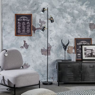 Abruzzo Retro lampa stojąca 3x20 W czarna ABR-RRC-C-3XE14