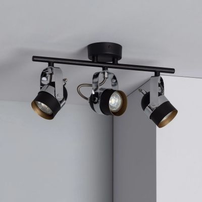 Abruzzo Retro lampa podsufitowa 3x12 W czarna-srebrna ABR-RRH-C-3XGU10
