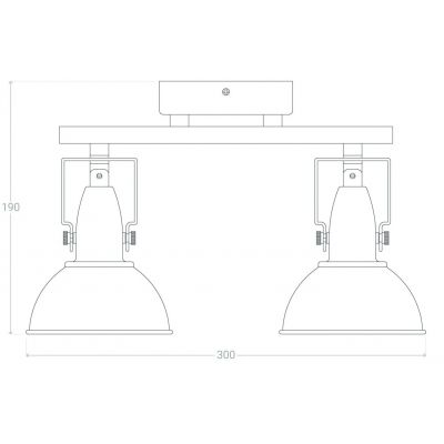 Abruzzo Retro lampa podsufitowa 2x20 W czarna ABR-RRO-C-2XE14
