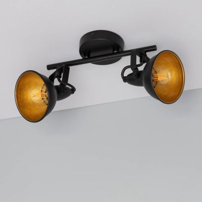 Abruzzo Retro lampa podsufitowa 2x20 W czarna ABR-RRO-C-2XE14