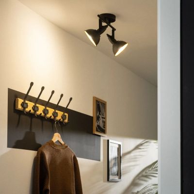 Abruzzo Retro lampa podsufitowa 2x20 W czarna ABR-RRO-C-2XE14