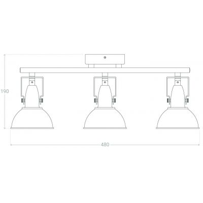 Abruzzo Retro lampa wisząca 3x20 W czarna ABR-RRO-C-3XE14