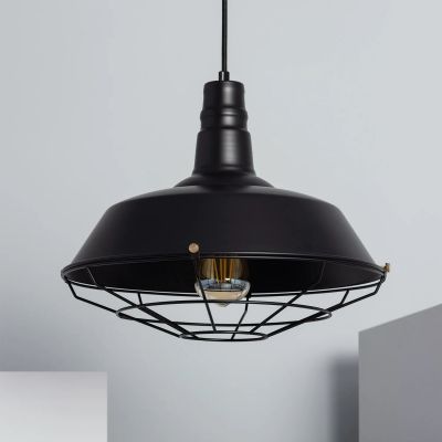 Abruzzo Retro lampa wisząca 1x40 W czarna ABR-RRP-C-E27