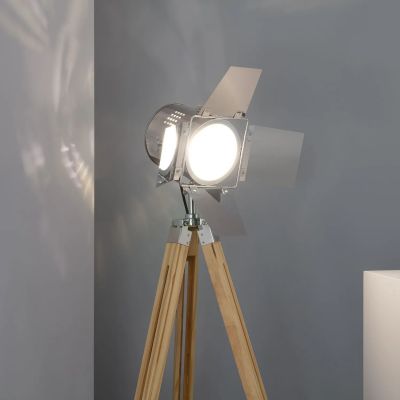 Abruzzo Retro lampa stojąca 1x40 W drewno-srebrna ABR-RRV-S-E27