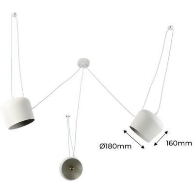 Abruzzo Spider lampa wisząca 3x20 W biała ABR-SHIL-E27-W