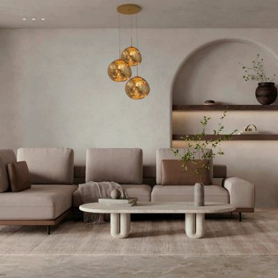 Abruzzo Sfero lampa wisząca 3x20 W złota ABR-Z3G-E27