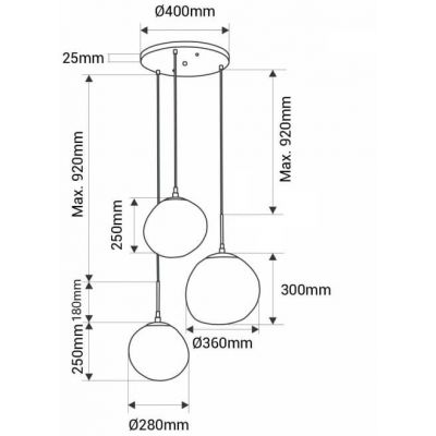 Abruzzo Sfero lampa wisząca 3x20 W srebrna ABR-Z3S-E28
