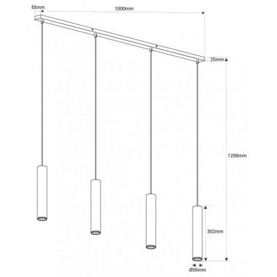 Abruzzo Spoti lampa wisząca 4x20 W złota ABR-ZLW4T-Z