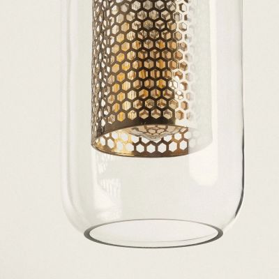 Abruzzo Nobile lampa wisząca 1x20W złoty/szkło przezroczyste ABR-ZON-E27