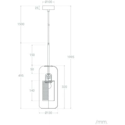 Abruzzo Nobile lampa wisząca 1x20W złoty/szkło przezroczyste ABR-ZON-E27
