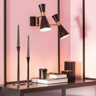 Abruzzo Salvatore kinkiet 2x20 W czarny-złoty ABR-2KSZ