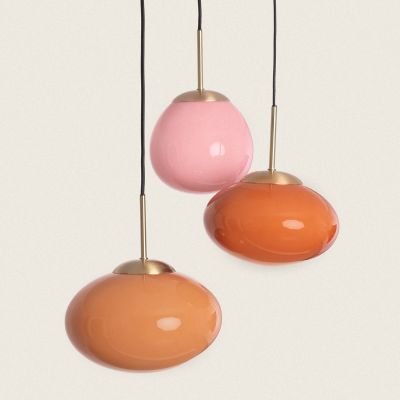 Abruzzo Sfero lampa wisząca 3x20 W złota-czerwona ABR-3SKCR