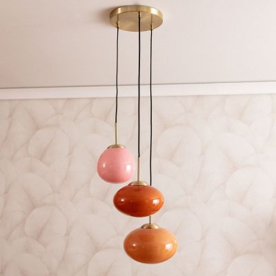 Abruzzo Sfero lampa wisząca 3x20 W złota-czerwona ABR-3SKCR