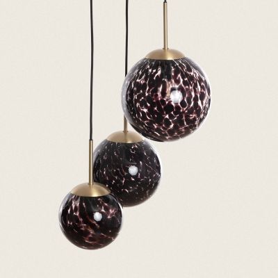 Abruzzo Sfero lampa wisząca 3x20 W czarna-złota ABR-3SLWS-E14