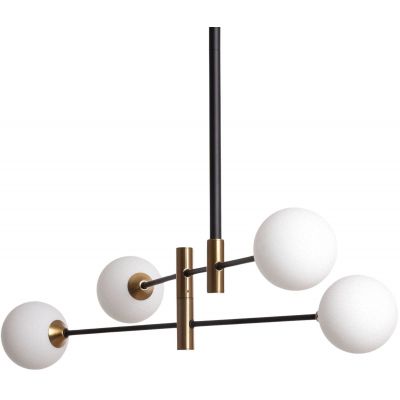 Abruzzo Milano lampa wisząca 4x20 W czarna-złota-mleczna ABR-4KLW-Z