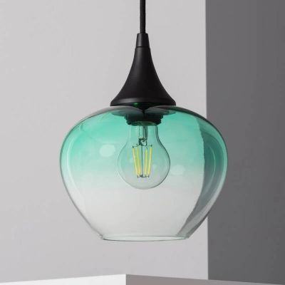 Abruzzo BlueSky lampa wisząca 1x40 W czarna-zielona-przezroczysta ABR-BSE27