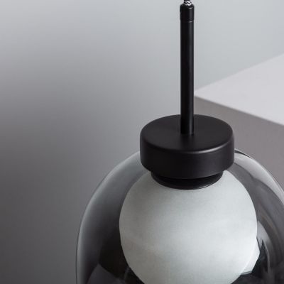 Abruzzo Goliat lampa wisząca 1x40 W czarna-mleczna ABR-CKG