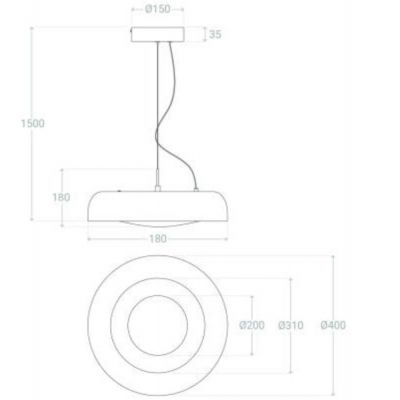 Abruzzo Portafortuna lampa wisząca 1x20 W czarna ABR-LWPF20W-B