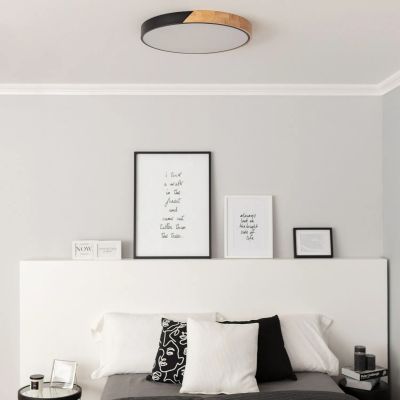 Abruzzo Lagio plafon 1x36 W czarny-drewno ABR-PLOG-C-40W