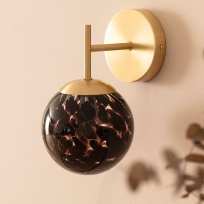 Abruzzo Sfero kinkiet 1x20 W czarny-złoty ABR-SKS-E14