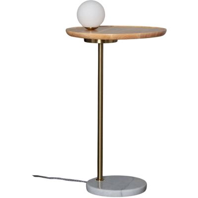 Abruzzo Meblo lampa stojąca 1x12 W biała-złota-drewno-marmur ABR-SLMEBLO-G9