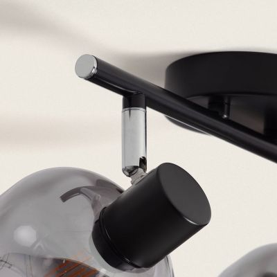 Abruzzo Nino lampa podsufitowa 2x20 W czarna-przydymiona-srebrna ABR-SLWN-2XE14