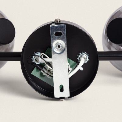 Abruzzo Nino lampa podsufitowa 2x20 W czarna-przydymiona-srebrna ABR-SLWN-2XE14