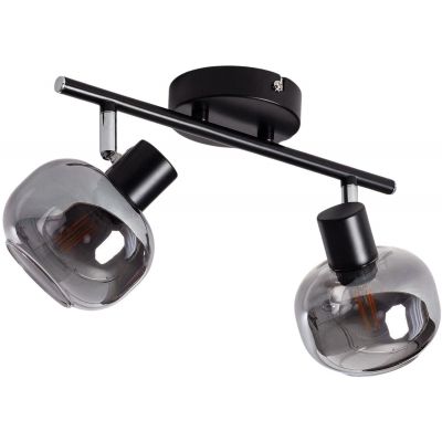 Abruzzo Nino lampa podsufitowa 2x20 W czarna-przydymiona-srebrna ABR-SLWN-2XE14