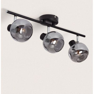 Abruzzo Nino lampa podsufitowa 3x20 W czarna-przydymiona-srebrna ABR-SLWN-3XE14