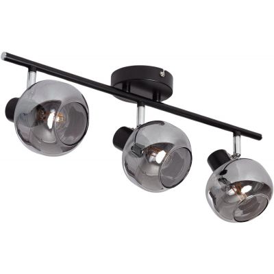 Abruzzo Nino lampa podsufitowa 3x20 W czarna-przydymiona-srebrna ABR-SLWN-3XE14