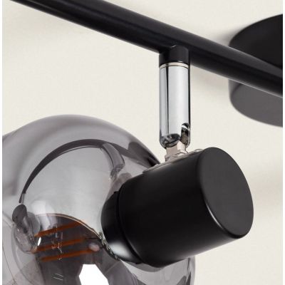 Abruzzo Nino lampa podsufitowa 4x20 W czarna-przydymiona-srebrna ABR-SLWN-4XE14