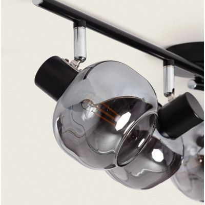 Abruzzo Nino lampa podsufitowa 4x20 W czarna-przydymiona-srebrna ABR-SLWN-4XE14