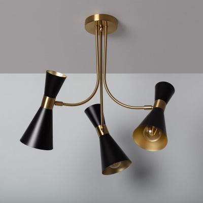 Abruzzo Salvatore lampa podsufitowa 3x20 W czarna-złota ABR-ZZSAL3XE27
